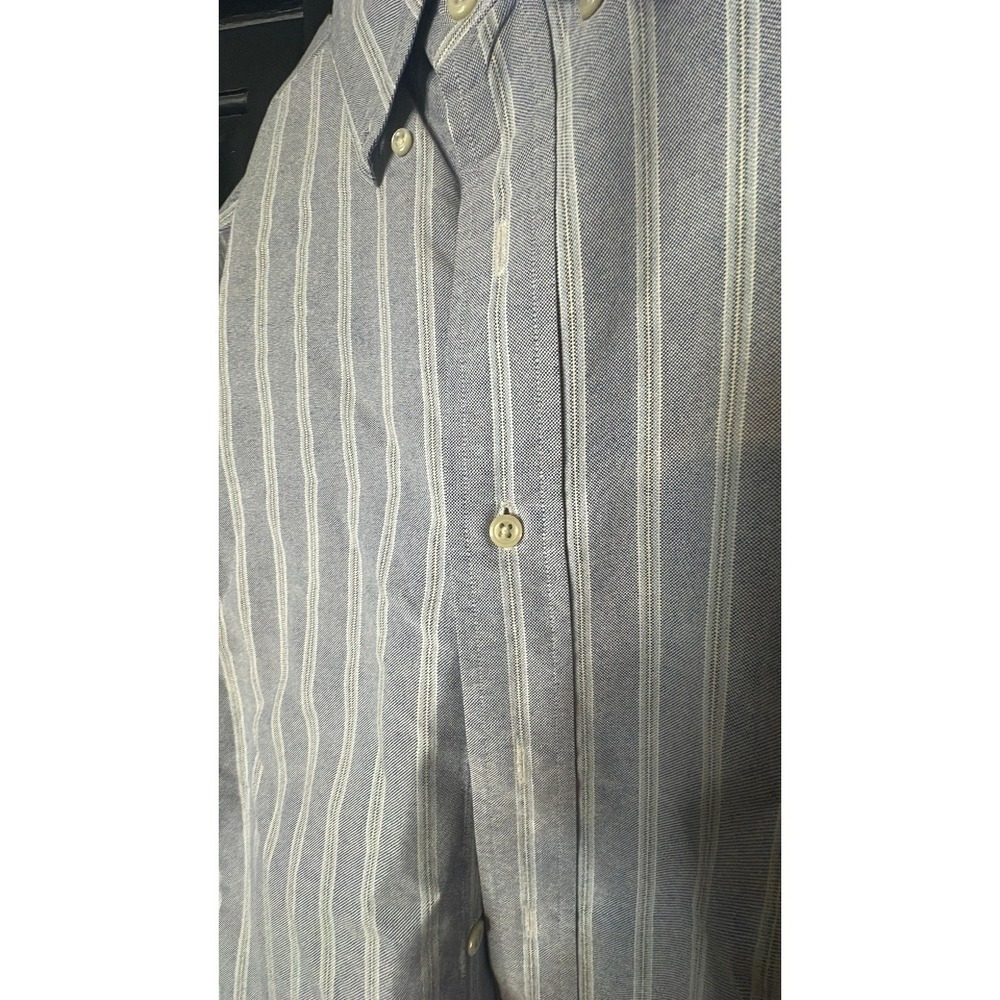 Ralph Lauren Mens Classic Fit Striped Oxford Shirt Blue White 17.5 34/35 88 - Picture 3 of 4